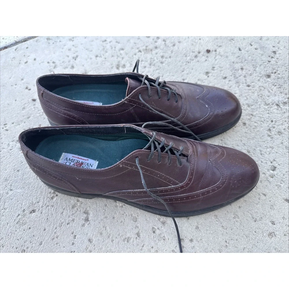 Vintage New Balance American Classics Made in USA Wing Tip Shoes 13D Burgundy